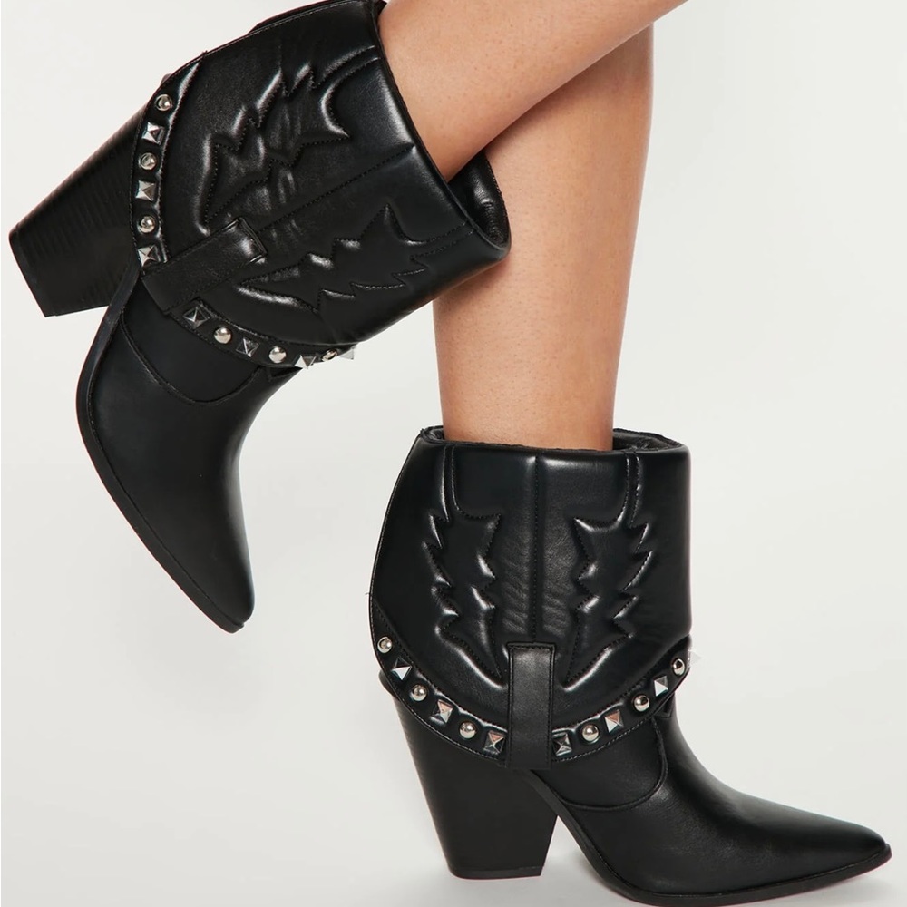 Black Western Studded Booties
